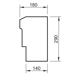 Карниз (Подоконник) КН-12.290 - архитектурный бетон Вландо ®